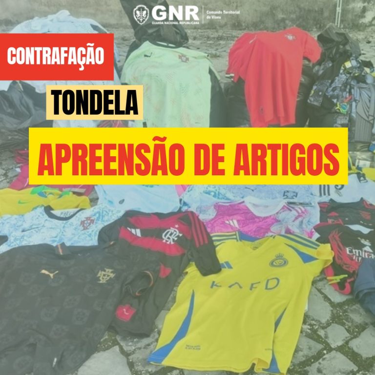 GNR apreende mais de 1900 artigos contrafeitos na feira semanal de Tondela
